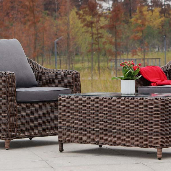 Кон Панна лаунж-зона из искусственного ротанга, цвет коричневый фото 3