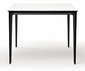 Малага обеденный стол из HPL 90х90см, цвет молочный, каркас черный