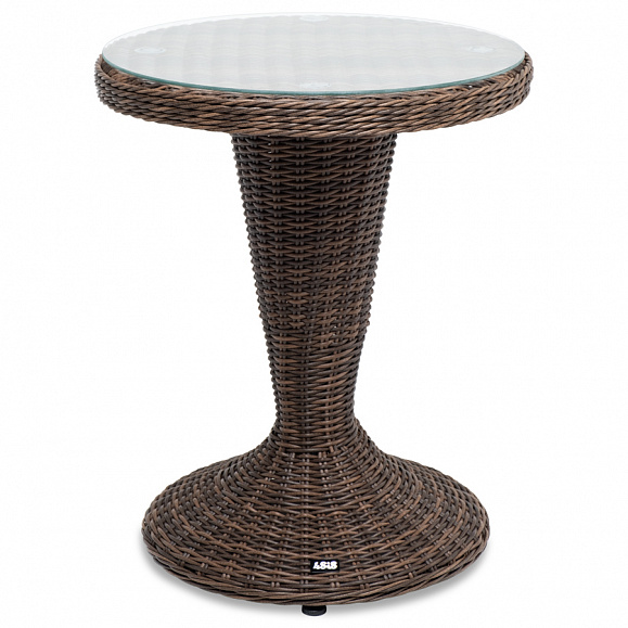 Леванте стол круглый из искусственного ротанга, цвет коричневый фото 1