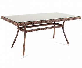 Латте плетеный стол из искусственного ротанга 140х80см, цвет коричневый