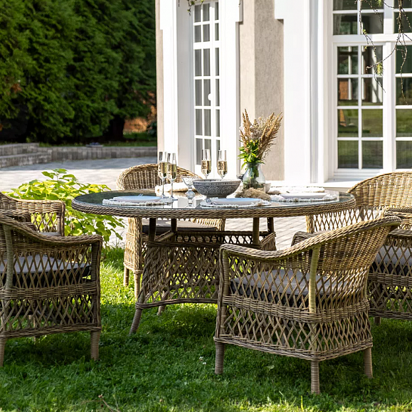 Обеденная Эспрессо–150 S 4SIS группа плетеная, цвет соломенный фото 5