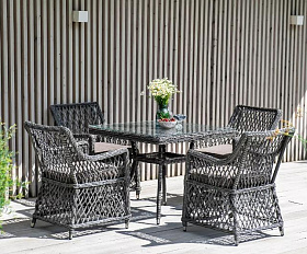 Плетеное кресло Латте 4SIS из искусственного ротанга, цвет графит