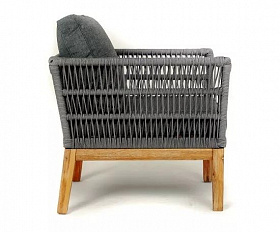 Кресло Мальорка 4SIS из роупа (веревки), цвет темно-серый