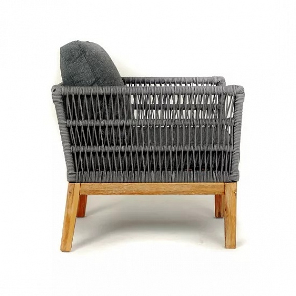Кресло Мальорка 4SIS из роупа (веревки), цвет темно-серый фото 5