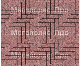 Тротуарная плитка Выбор Паркет Б.4.П.6 Стоунмикс Красный с черным