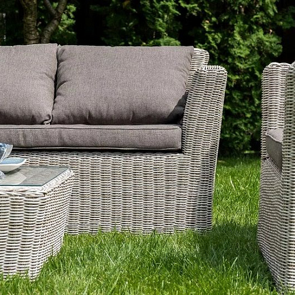 Диван трехместный Капучино 4SIS из искусственного ротанга, цвет бежевый фото 6