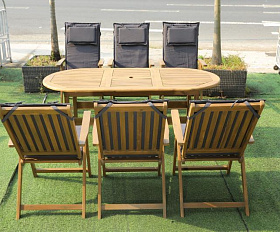 Обеденный комплект Kimberly Royal Family из дерева на 6 персон (овальный стол)