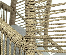 Кресло-кокон Барселона 4SIS из искусственного ротанга, цвет соломенный