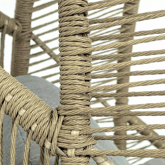 Кресло-кокон Барселона 4SIS из искусственного ротанга, цвет соломенный фото 2