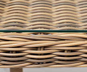 Латте плетеный стол из искусственного ротанга 140х80см, цвет соломенный