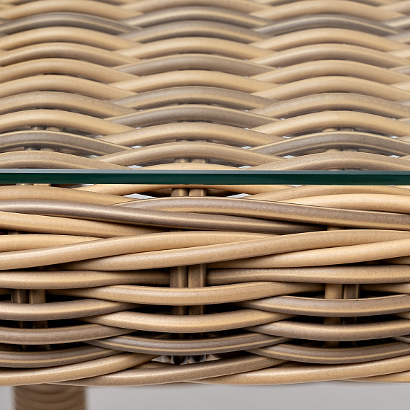 Латте плетеный стол из искусственного ротанга 140х80см, цвет соломенный фото 4