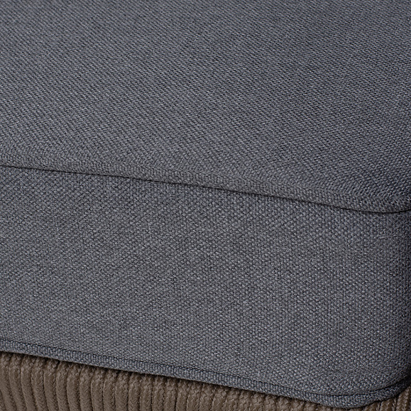 Канны диван 3-местный плетеный из роупа, каркас алюминий темно-серый (RAL7024) шагрень, роуп темно-серый круглый, ткань темно-серая 019 фото 6