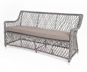 Диван двухместный Латте 4SIS из искусственного ротанга, цвет графит