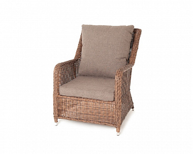 Плетеное кресло Гляссе 4SIS из искусственного ротанга, цвет коричневый