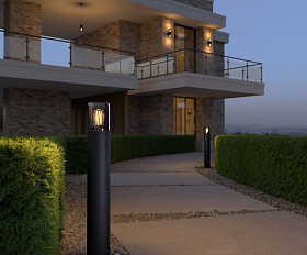 Уличный светильник Elektrostandard Roil IP54 35125/F чёрный/дымчатый плафон