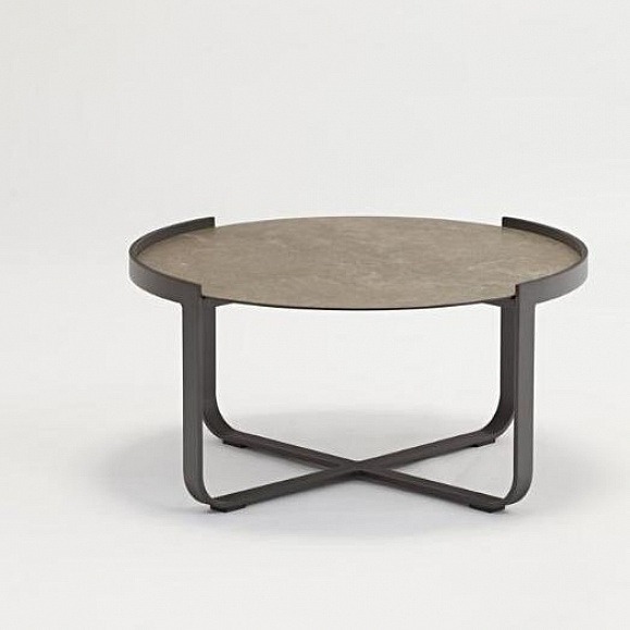 Кофейный столик Boden Brafritid антрацит/коричневый, алюминий/закаленное стекло с керамической печатью фото 3