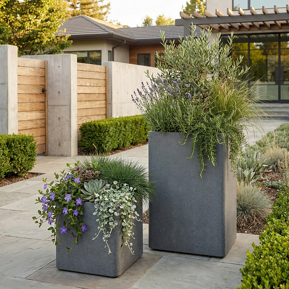 Кашпо TERRAFAKTURA Квадро 40x40x40 Базальт фото 1