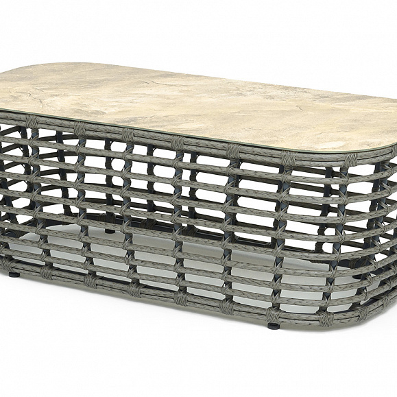 Ницца журнальный столик из искусственного ротанга, цвет серый фото 1