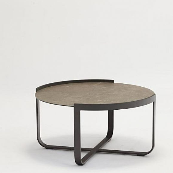 Кофейный столик Boden Brafritid антрацит/коричневый, алюминий/закаленное стекло с керамической печатью фото 1
