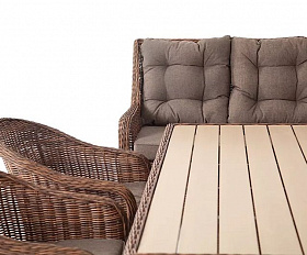 Обеденная группа Бергамо 4SIS из искусственного ротанга, цвет коричневый