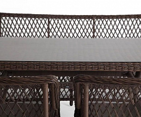 Плетеная обеденная группа Катания 4SIS из искусственного ротанга, цвет коричневый