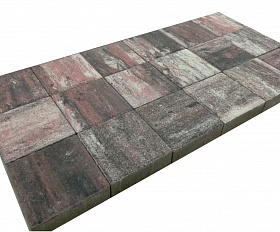 Тротуарная плитка Лидер 40 Квадрат Color Mix 60 мм Родонит