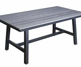 Сан Ремо стол обеденный из ДПК, каркас алюминиевый темно-серый