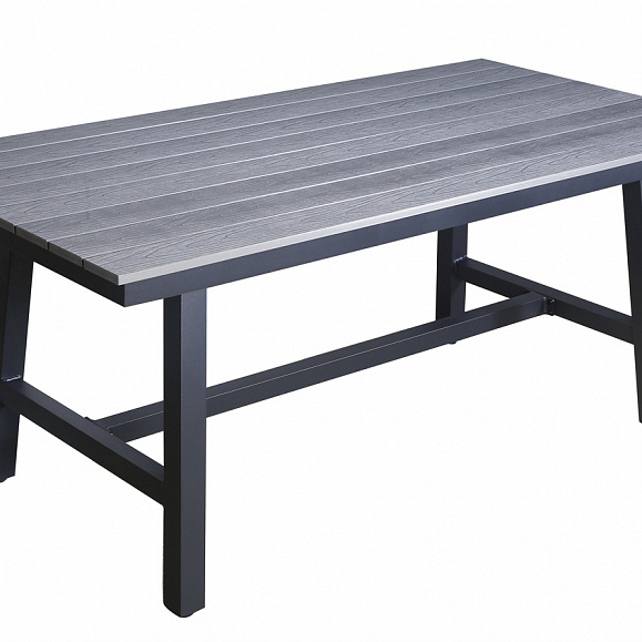 Сан Ремо стол обеденный из ДПК, каркас алюминиевый темно-серый фото 3
