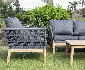 Кресло Мальорка 4SIS из роупа (веревки), цвет темно-серый