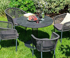 Обеденная группа Диего 4SIS из роупа (веревки), цвет серый гранит