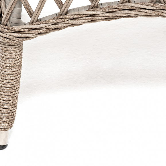 Эспрессо плетеный круглый стол, диаметр 80 см, цвет бежевый фото 5