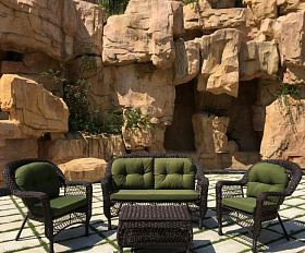 Плетеный комплект для отдыха LV-520BG Brown/Green