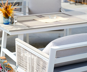 Сан Ремо стол обеденный из ДПК, каркас алюминиевый