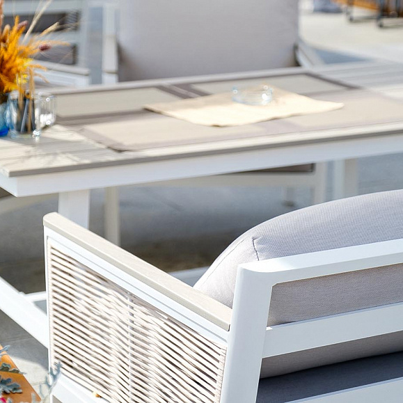 Сан Ремо стол обеденный из ДПК, каркас алюминиевый фото 4