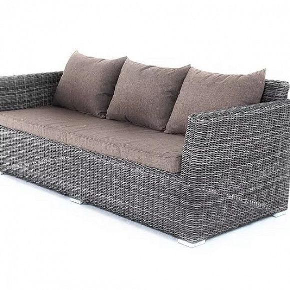 Диван трехместный Капучино 4SIS из искусственного ротанга, цвет графит фото 3