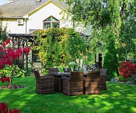 Обеденный комплект Fiona Royal Family из искусственного ротанга, цвет коричневый