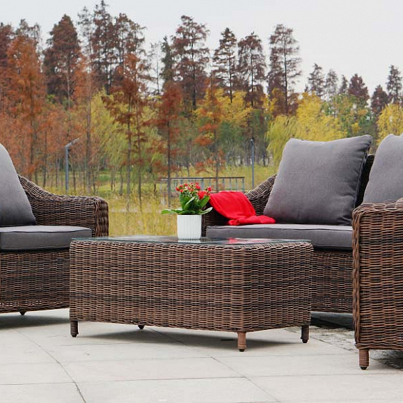 Кон Панна лаунж-зона из искусственного ротанга, цвет коричневый фото 1