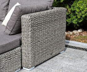 Лаунж-зона трансформирующаяся Лунго 4SIS из искусственного ротанга, цвет серый