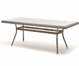 Латте плетеный стол из искусственного ротанга 200х90см, цвет бежевый