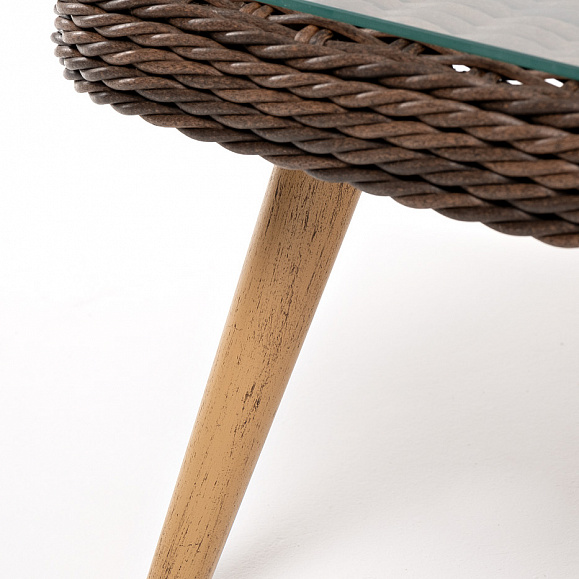 Прованс столик журнальный из ротанга, цвет коричневый фото 6