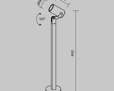 Ландшафтный светильник Scope Maytoni O025FL-01B1 цвет Черный
