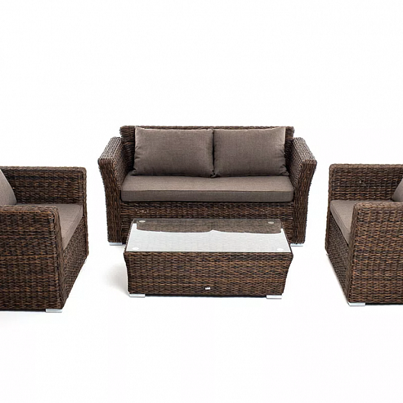 Лаунж-зона Капучино Сингл 4SIS из искусственного ротанга (гиацинт), цвет коричневый фото 3