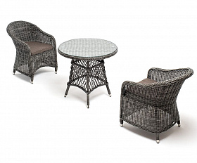 Обеденная группа Эспрессо–80 R 4SIS из искусственного ротанга, цвет графит