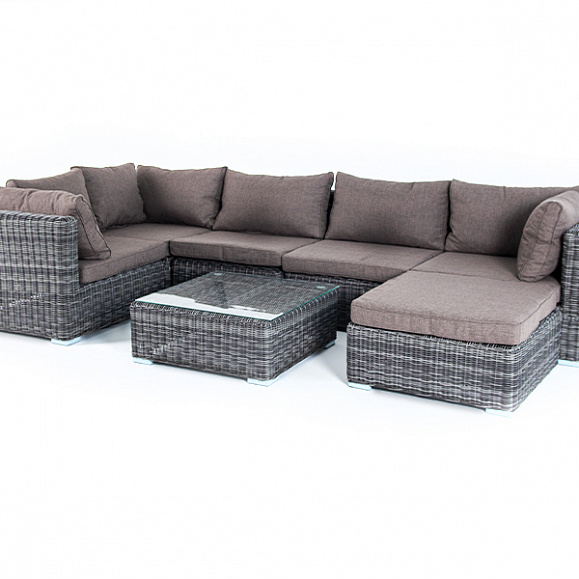 Лунго плетеная оттоманка с подушкой, цвет графит фото 3