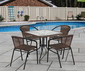 Комплект мебели Асоль-3 TLH-037AR3/070SR-70х70 R-05 Cappuccino  (4+1)