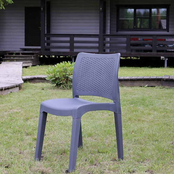 Обеденный стул July Royal Family из пластика, цвет графит фото 1