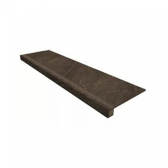 Комплект Керамогранитная ступень Estima GB04 33x120 см с бортиком + Подступенок 14,5х120 см фото 1