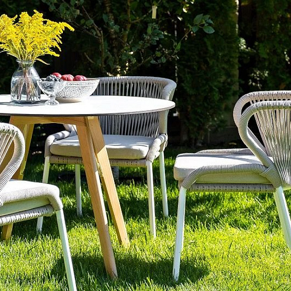 Обеденная группа Фоджа 4SIS из роупа (веревки), цвет бежевый фото 4