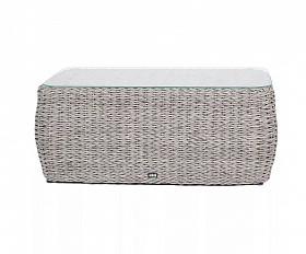 Журнальный столик Кальяри 4SIS из искусственного ротанга (гиацинт), цвет серый