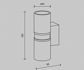 Настенный светильник (бра) Bowery Maytoni O582WL-02B цвет Черный